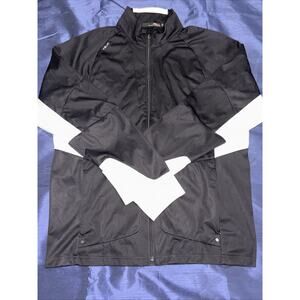Ralph Lauren RLX Windbreaker Mens Size Medium Full Zip Rain Jacket- Black